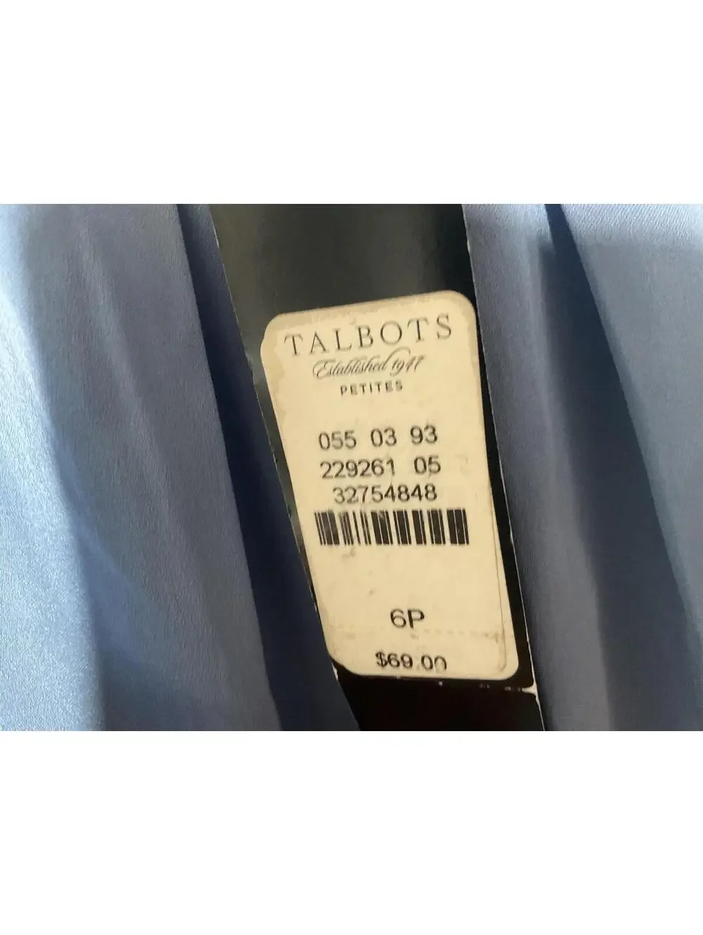 < NWT Talbots Blue Silk Tank Top Size 6P > - Picture 3 of 5